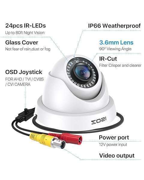 ZOSI ZOSI 2MP 1920TVL Hybrid Security Camera - 1080P HD, Night Vision, Weatherproof for Indoor/Outdoor Use - View 4 of 11