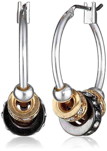 Nine West Shop Nine West High Stakes Multi-Tone Petite Slider Hoop Earrings - Stylish & Affordable Jewelry