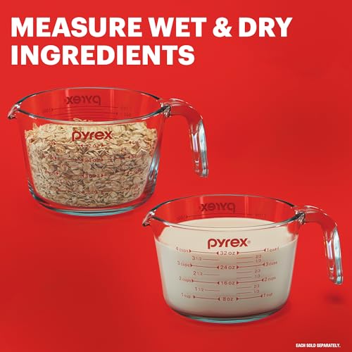 Pyrex Pyrex Glass Measuring Cup Set 3 Piece Microwave and Oven Safe Clear Kitchen Essential - View 3 of 7