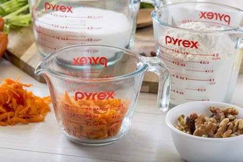 Pyrex Pyrex Glass Measuring Cup Set 3 Piece Microwave and Oven Safe Clear Kitchen Essential - View 6 of 7