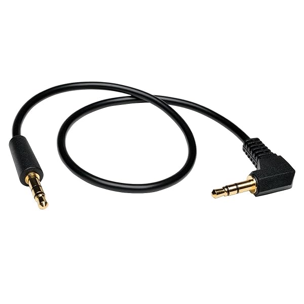 TRIPP LITE TRIPP LITE P312-001-RA 1ft 3.5mm Mini Stereo Audio Cable with Right Angle Plug - Black - View 2 of 3