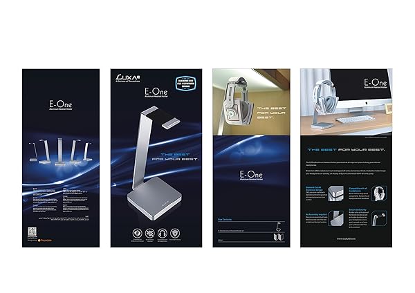 LUXA2 Buy LUXA2 E-One Silver Aluminum Gaming Headphone Stand - Universal Holder for Beats, Sony, Bose & More - View 10 of 10