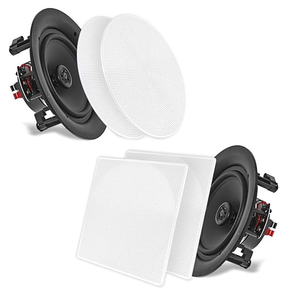 "Buy Pyle 8.0" Ceiling Wall Mount Speakers - 2-Way Stereo System with 250W Peak Power & 40Hz-20kHz Frequency Response"