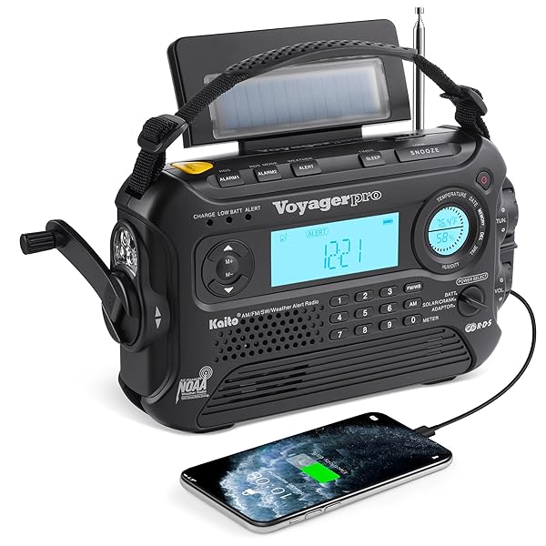 Kaito Buy Kaito Voyager Pro KA600: Solar Dynamo Emergency Radio with Flashlight & Phone Charger - AM/FM/LW/SW & NOAA Alerts - View 2 of 10