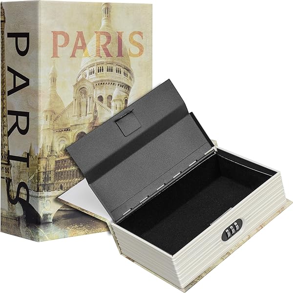 BARSKA Barska Portable Diversion Book Safe - Secret Hidden Storage Lock Box Combo in Paris