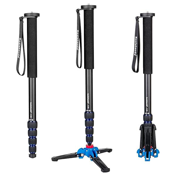 koolehaoda Koolehaoda 65-Inch Professional Aluminium Monopod with Folding Feet Support - K-288+A1 for Stable Photography