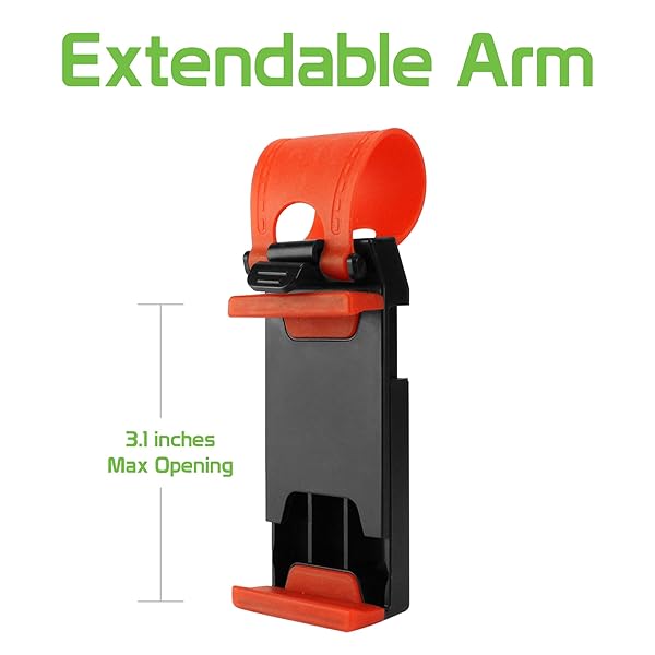 Cellet Cyongear Cellet Steering Wheel Smartphone Holder Mount Clip for iPhone and Samsung Galaxy for GPS Navigation Red Black PHHD100 - View 3 of 9