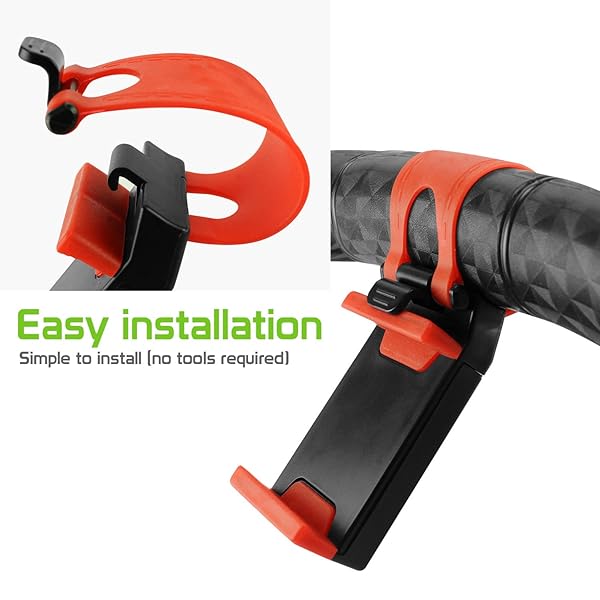 Cellet Cyongear Cellet Steering Wheel Smartphone Holder Mount Clip for iPhone and Samsung Galaxy for GPS Navigation Red Black PHHD100 - View 4 of 9