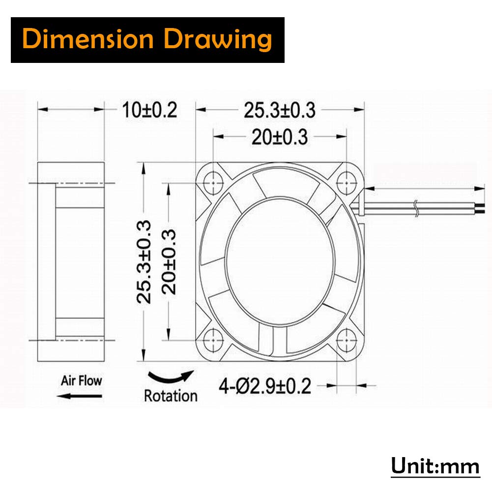 GDSTIME 25mm Small 12v Brushless DC Mini Cooling Fan for Efficient Cooling Solutions - View 4 of 7
