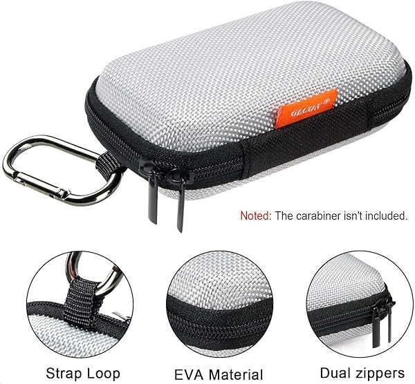 GLCON GLCON Small EVA Hard Shell Case for Earbuds & Chargers - Durable Zipper Organizer for Electronics & Accessories - View 4 of 8