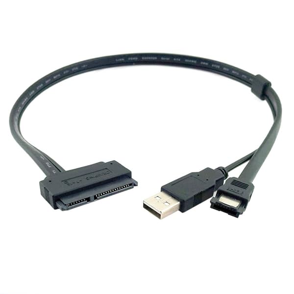"Chenyang eSATA to SATA 22Pin Extension Cable with USB 2.0 Power for 2.5" HDD - 50cm Data Transfer Solution"