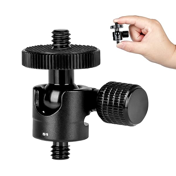 koolehaoda "Koolehaoda Mini Ballhead Tripod Mount: Versatile 1/4" Screw Connector for Cameras" - View 2 of 8