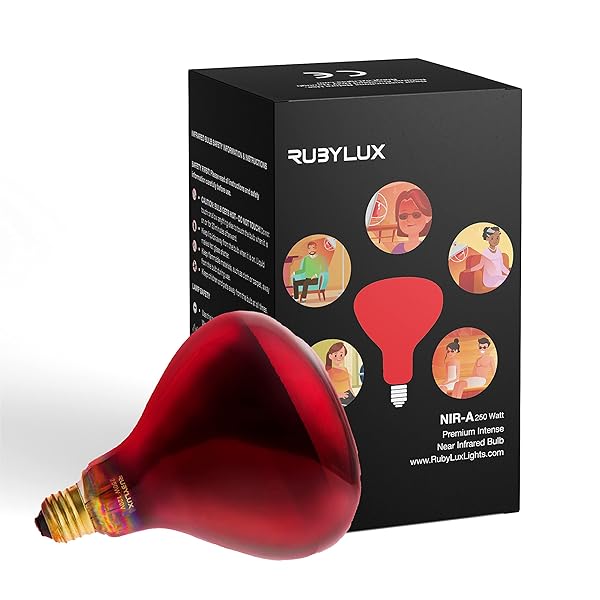 RubyLux RubyLux NIR-A 250W Near Infrared Bulb - Grade A Red Light Therapy for Health & Wellness