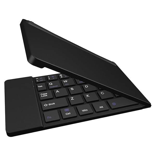 Portable Wireless Keyboard with Phone Holder - Foldable & Compatible with iPhone, iPad, Samsung, Google Pixel & More