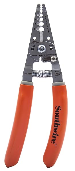 Southwire Southwire S612STR Wire Stripper/Cutter for 4-10 AWG SOL & 6-12 AWG STR - Ergonomic Handles for Easy Use
