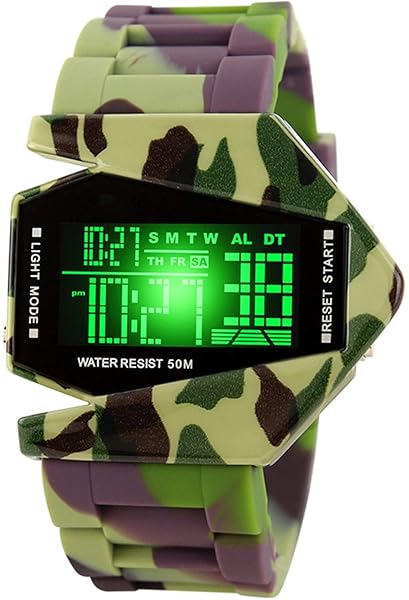 FANMIS FANMIS Unisex Elegant Digital Display Waterproof Outdoor Sports LED Wrist Watch Green