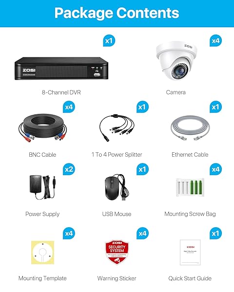 ZOSI ZOSI 1080P H.265+ Security Camera System: AI Detection, 5MP DVR & 4 Weatherproof Cameras - 80ft Night Vision, No HDD - View 10 of 10