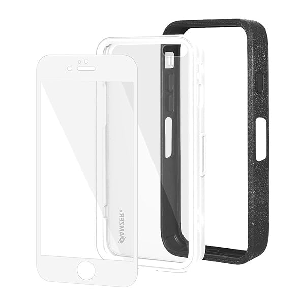 Amzer Amzer Crusta Rugged Tempered Glass Case for iPhone 6/6s - Belt Clip Holster, Black & White, Fits Silver, Gold, Rose Gold - View 5 of 7