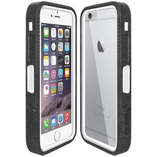 Amzer Amzer Crusta Rugged Tempered Glass Case for iPhone 6/6s - Belt Clip Holster, Black & White, Fits Silver, Gold, Rose Gold - View 3 of 7