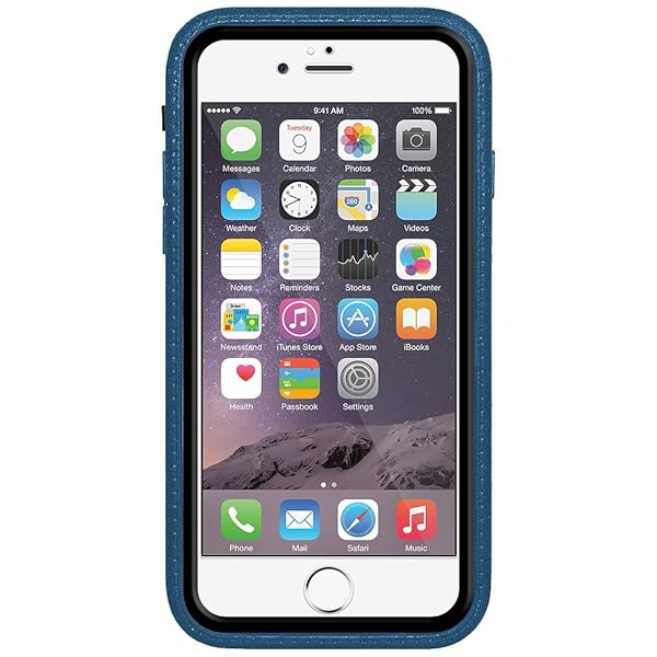 Amzer Amzer Crusta Rugged Tempered Glass Case with Belt Clip for iPhone 6/6s - Blue on Black, Fits Silver, Gold & Rose Gold Models - View 6 of 6