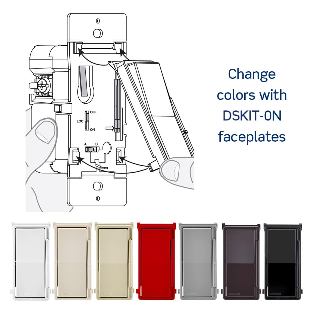 Leviton Leviton Decora Slide Ceiling Fan Wall Switch Quiet 3 Speed Control 1.5 Amps White Ivory Light Almond Faceplates - View 7 of 8