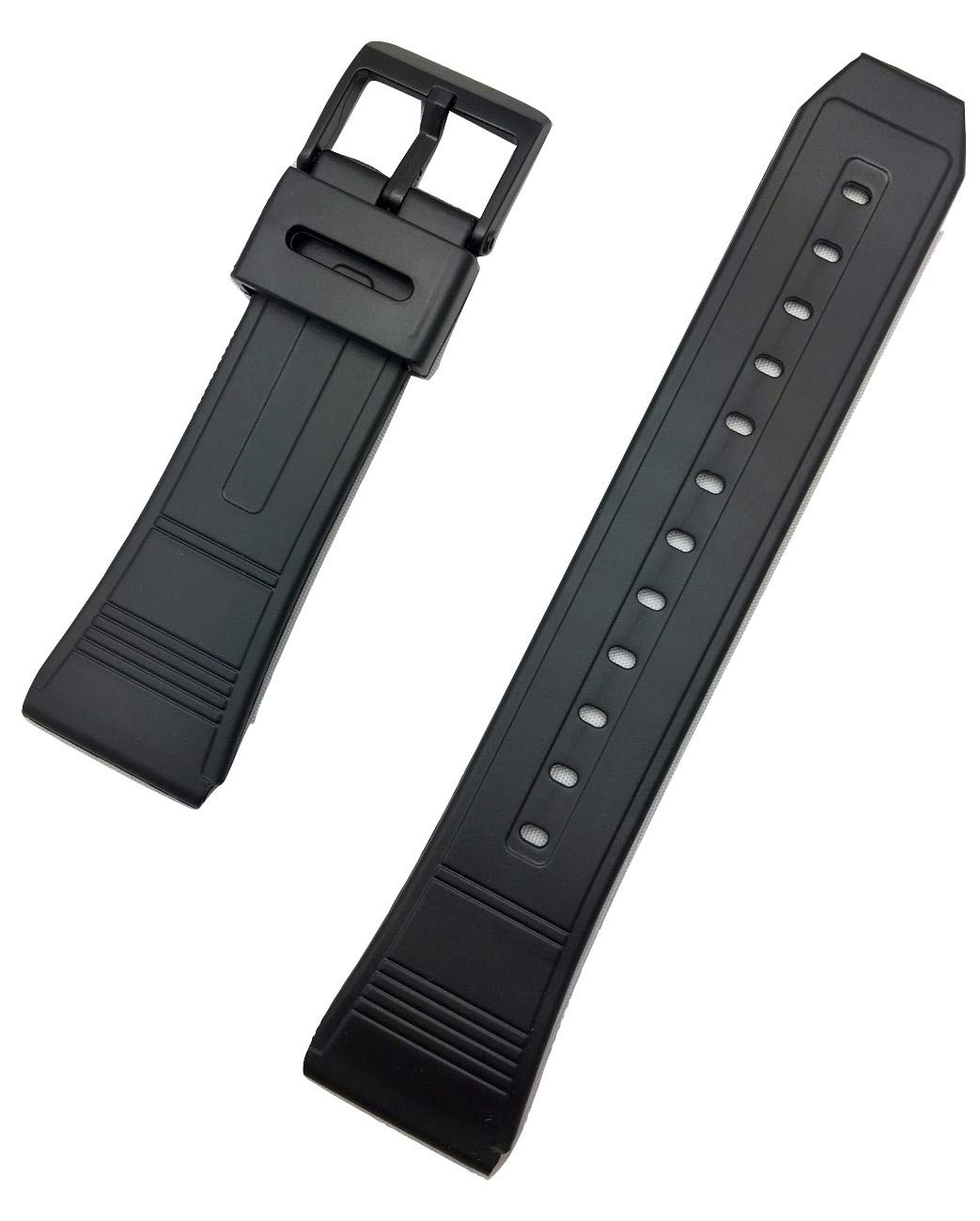 NewLife 22mm Black Rubber Watch Band Comfortable Durable Sporty Replacement Strap for Men and Women