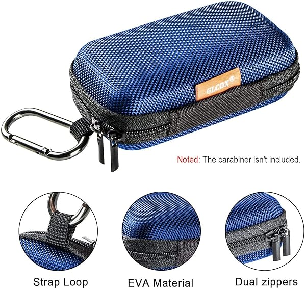 GLCON GLCON Earbud Carrying Case - Durable EVA Storage Bag for Wired & Bluetooth Headsets - Lightweight & Portable - Blue - View 3 of 8