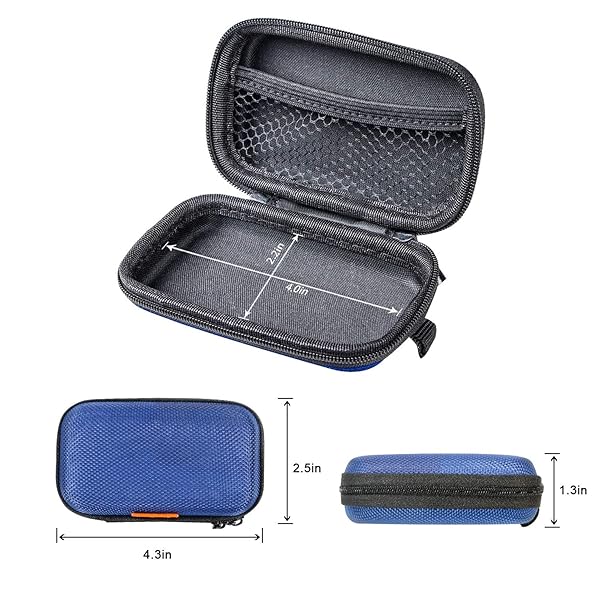 GLCON GLCON Earbud Carrying Case - Durable EVA Storage Bag for Wired & Bluetooth Headsets - Lightweight & Portable - Blue - View 6 of 8