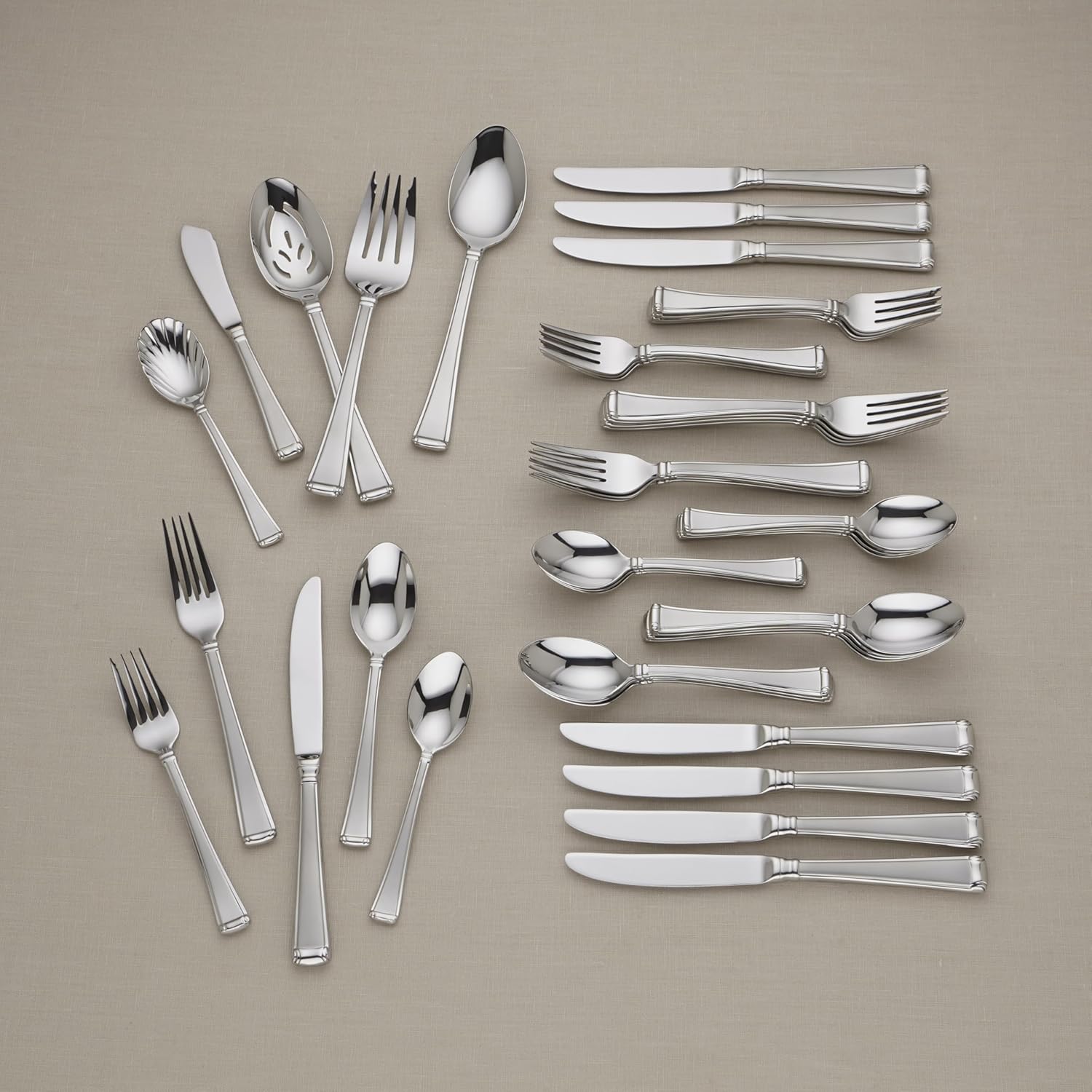 Gorham Gorham Lenox 45 Piece Column Frosted Silver Flatware Set for Elegant Dining - View 2 of 4