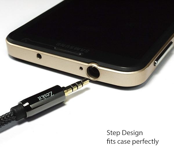 Zeskit Zeskit 3.5mm Male to Male AUX Cable - Premium TRRS 4-Pole for Headphones & Speakers - 4ft Length - View 5 of 7