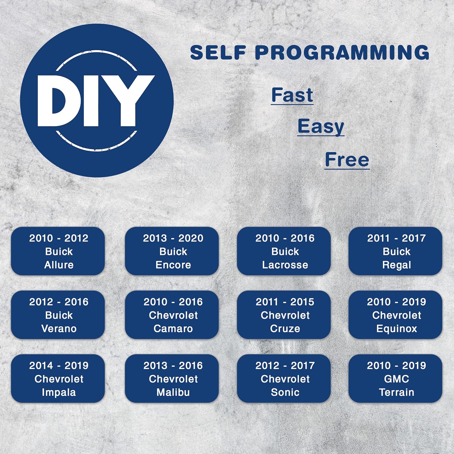 KeylessOption KeylessOption Key Fob Replacement 2010-2019 Buick Encore Chevy Camaro Equinox Impala Malibu GMC Terrain Remote Control 2 Pack - View 4 of 8