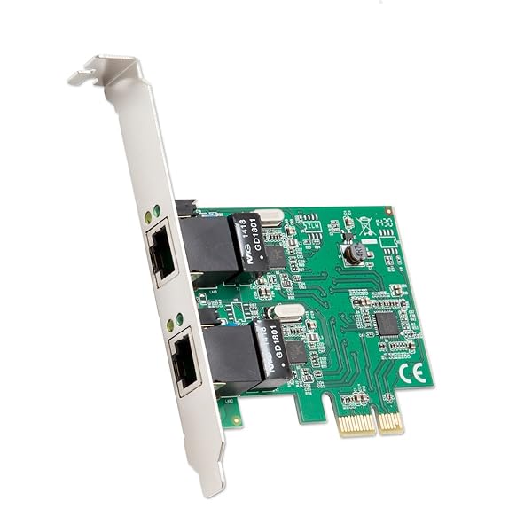 IO CREST Syba Dual Port Gigabit Ethernet PCI-E x1 Network Adapter Card - 10/100/1000 Mbps with Realtek RTL8111 Chipset