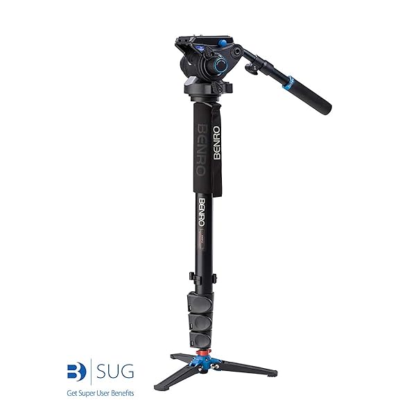 Benro Benro A48FDS6 Monopod with 3-Leg Base & S6 Head - Durable, Lightweight, Perfect for Photographers - View 3 of 6
