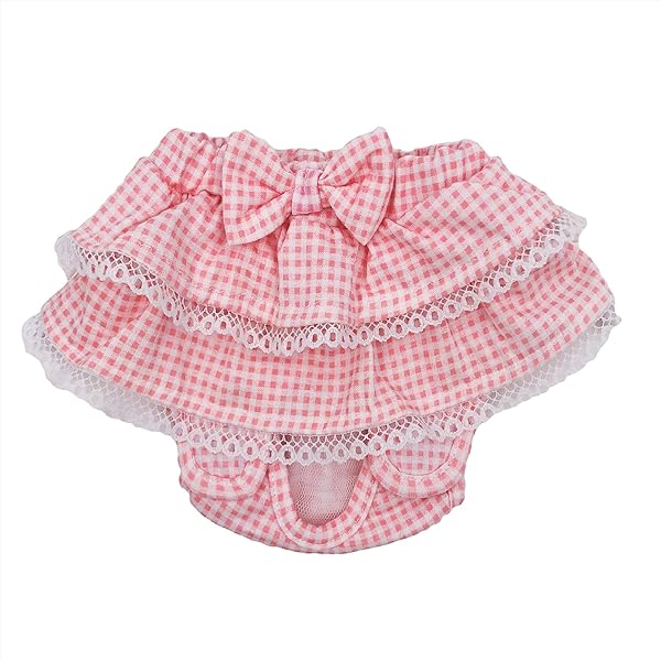 FUNNYDOGCLOTHES Funny Dog Clothes Dog Skirt Diaper for Female Cats Cotton Ruffle Dress in Pink Large Size Waist 10 to 12 Inches - View 3 of 4