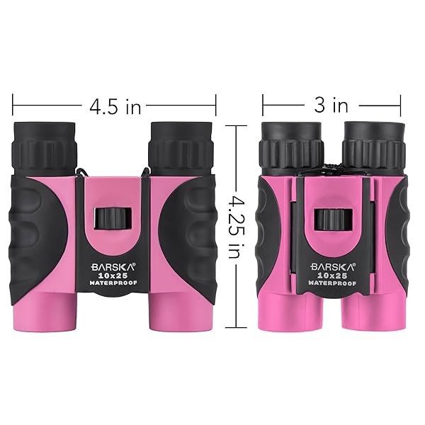 BARSKA Barska AB12418 10x25 Waterproof Binoculars in Pink - Compact & Lightweight for Outdoor Adventures - View 3 of 6