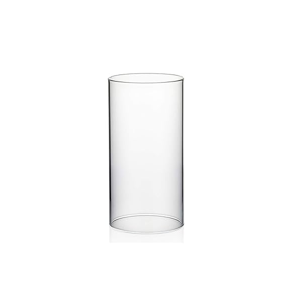 WGVI "WGVI 8" Clear Glass Hurricane Candle Holder Sleeve - 4" Wide Cylinder Candle Shade for Elegant Home Decor"