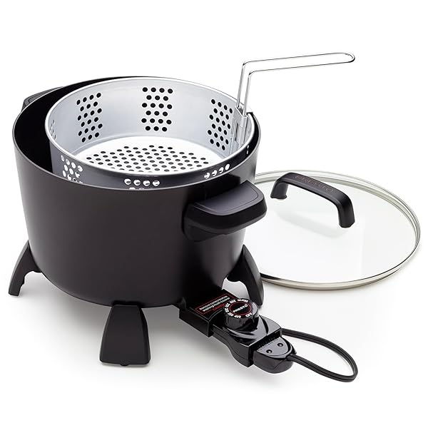 Presto Presto 8-Quart Big Kettle: Versatile Steamer & Deep Fryer Multi-Cooker in Black