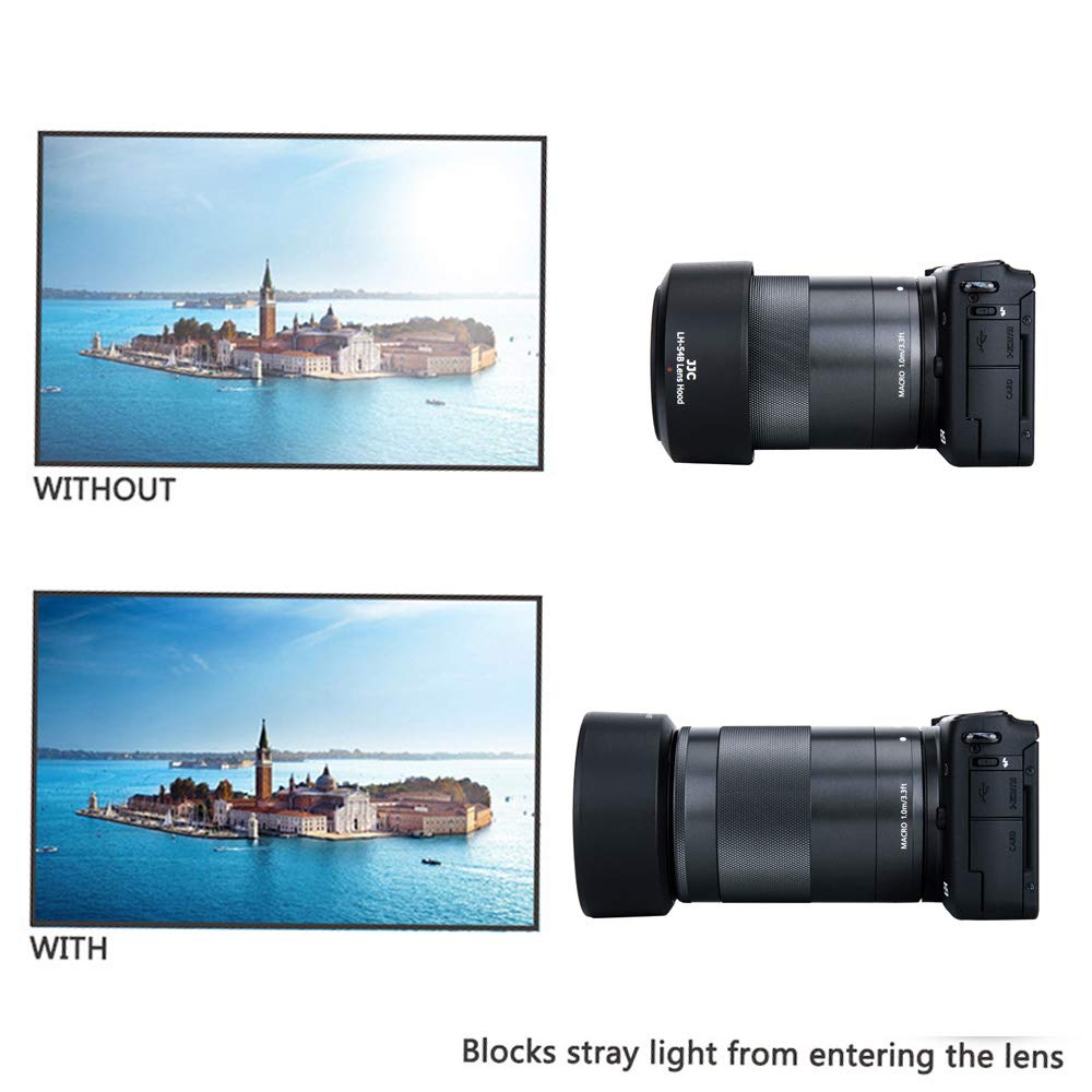 JJC JJC Bayonet Lens Hood for Canon EF-M 55-200mm f4.5-6.3 STM on EOS M50 M100 Mirrorless Camera Replaces Canon ET-54B Lens Hood - View 6 of 9