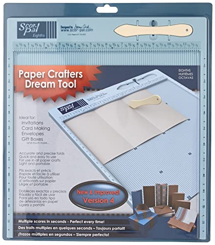 Scor-Pal "Scor-Pal SP108 Eighths Measuring & Scoring Board - 12x12 with 1/8" Grooves for Precision Crafting"