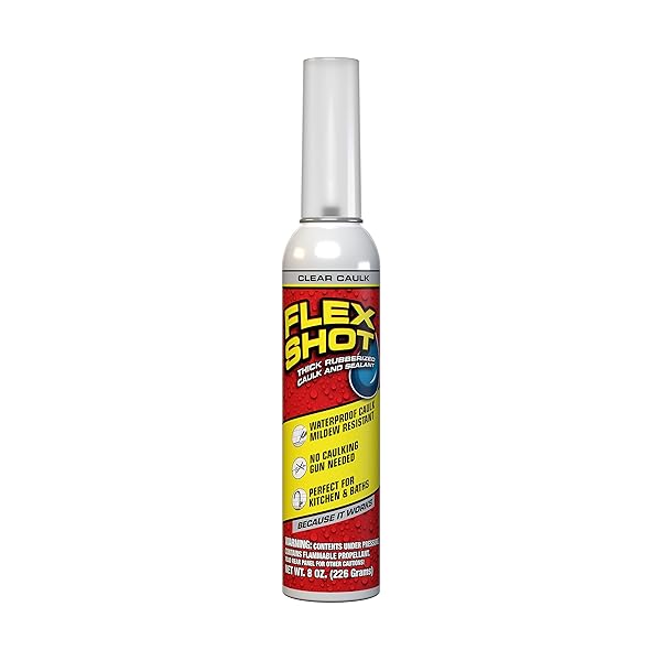 Flex Shot Flex Shot Clear Rubber Adhesive Sealant Caulk 8-oz - Ultimate Waterproof Solution