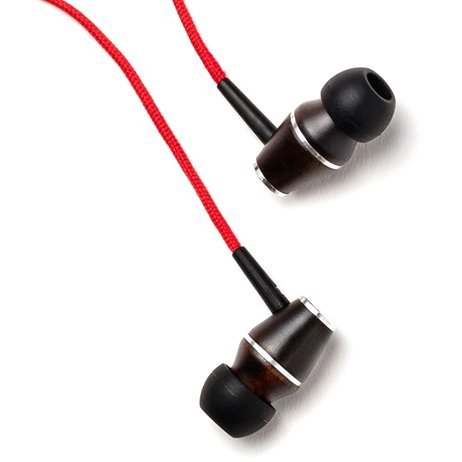 Symphonized Symphonized XTC Premium Wood In-Ear Noise Isolating Headphones with Microphone Red - View 3 of 6