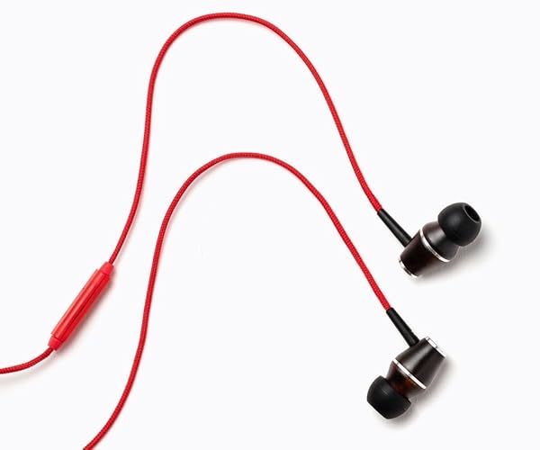 Symphonized Symphonized XTC Premium Wood In-Ear Noise Isolating Headphones with Microphone Red - View 4 of 6