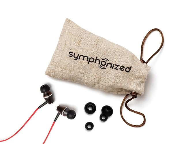 Symphonized Symphonized XTC Premium Wood In-Ear Noise Isolating Headphones with Microphone Red - View 6 of 6