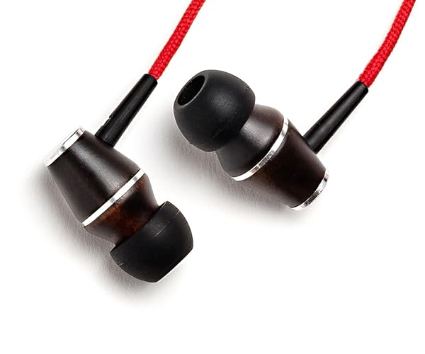 Symphonized Symphonized XTC Premium Wood In-Ear Noise Isolating Headphones with Microphone Red
