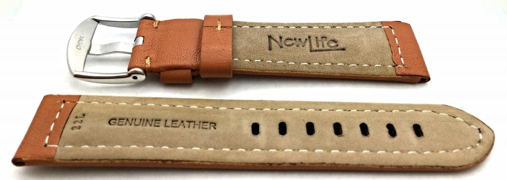 22mm Brown Smooth Soft Leather Watch Band for Panerai Style Timepieces - View 2 of 2