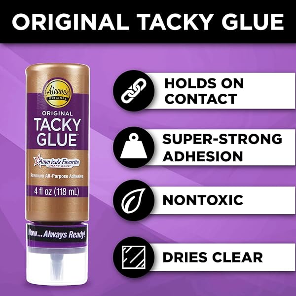 Aleene's Aleene's Always Ready Tacky Glue 4 oz - Original Craft Adhesive for Quick Bonding & DIY Projects - View 3 of 8