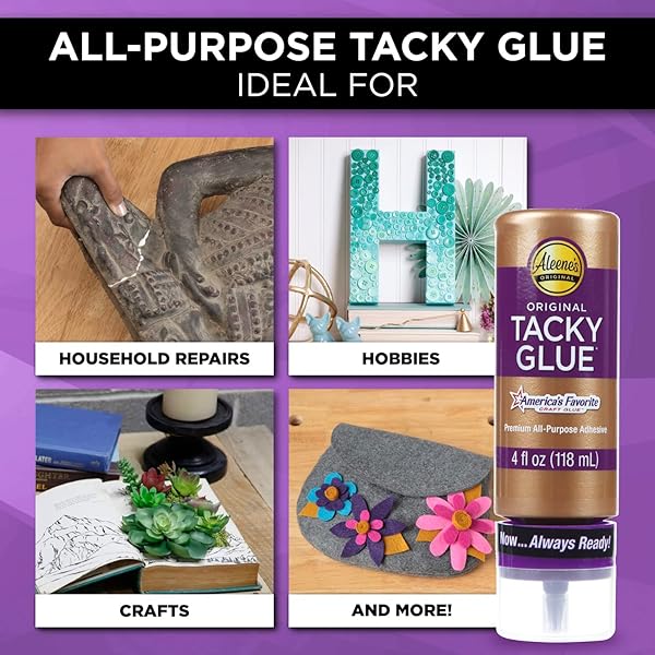 Aleene's Aleene's Always Ready Tacky Glue 4 oz - Original Craft Adhesive for Quick Bonding & DIY Projects - View 5 of 8