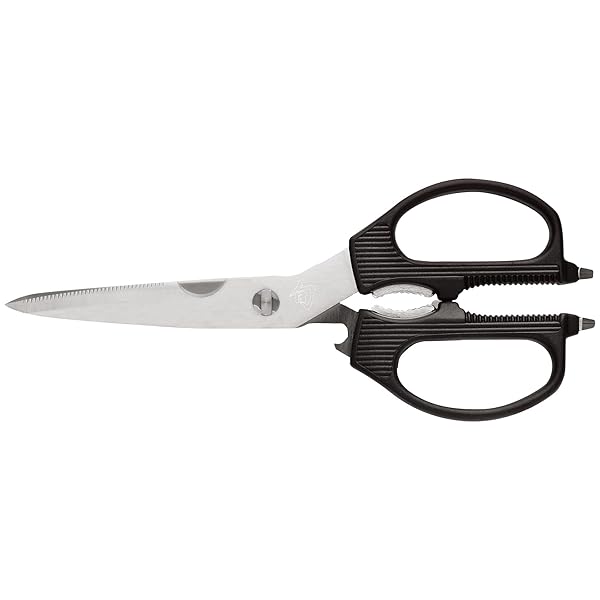 Shun Shun DM7300 Multi-Purpose Kitchen Shears - 3.5 Inch Stainless Steel Scissors in Black