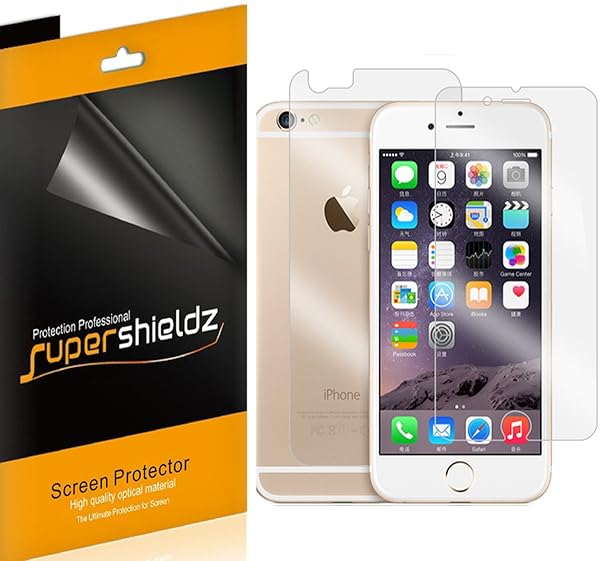Supershieldz Supershieldz iPhone 6 Plus/6S Plus Screen Protector - 3 Front & 3 Back Anti-Bubble HD Clear Shields - View 2 of 3