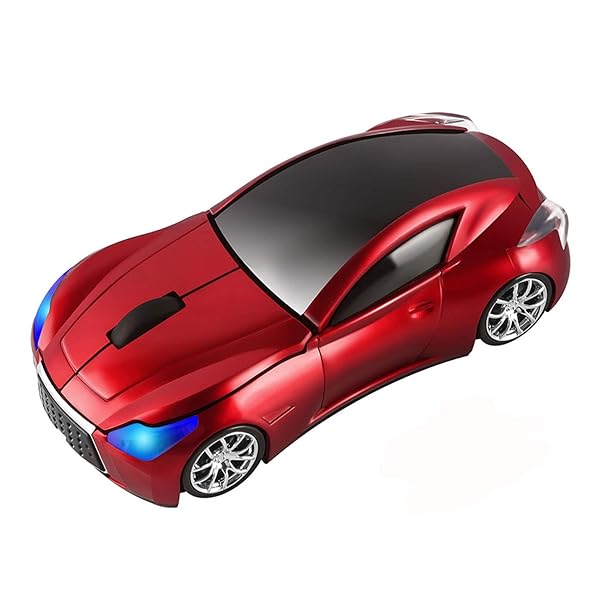 CHUYI CHUYI 3D Car Shaped Wireless Optical Mouse - 1600DPI, 3 Buttons for Laptop & PC (Red)